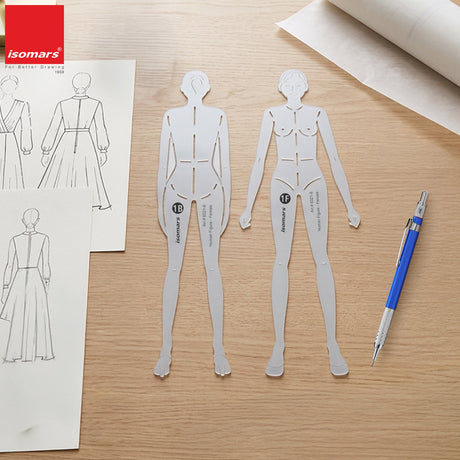 Isomars Female Human Figure Fashion Design Template Stencil-8 - Isomars