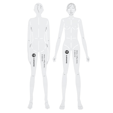 Isomars Female Human Figure Fashion Design Template Stencil-8 - Isomars