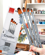 Isomars Filbert Paint Brush Set of 4 - Taklon Hair, Sizes 2, 4, 6, 8 - Isomars