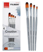 Isomars Filbert Paint Brush Set of 4 - Taklon Hair, Sizes 2, 4, 6, 8 - Isomars
