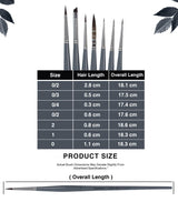 Isomars Fineline Spotter Brush Set of 7 for Miniature Painting & Fine Detailing - Isomars