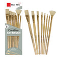 Isomars Flat Hog Hair Paint Brush Set of 8 with Fan Brush – Professional Long Handle Artist Brushes for Oil, Acrylic & Canvas Painting | Natural Bristles for Smooth, Even Strokes - Isomars