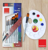 Isomars Flat Paint Brush Set of 7 with Colour Palette - Isomars