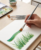 Isomars Flat Rake Art Brush Set of 4 - Taklon Hair, Sizes 1, 2, 4, 6 - Isomars