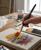 Isomars Flat Rake Paint Brush Set of 7 for Acrylic, Oil & Watercolor - Isomars