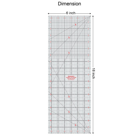 Isomars Garment Patchwork Quilting Ruler 18 Inch Acrylic - Isomars