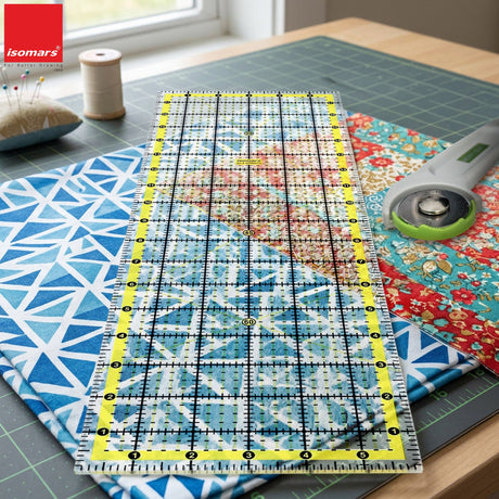 Isomars Garment Patchwork Quilting Ruler 6 x 18 Inch | Clear Acrylic - Isomars