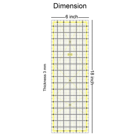 Isomars Garment Patchwork Quilting Ruler 6 x 18 Inch | Clear Acrylic - Isomars