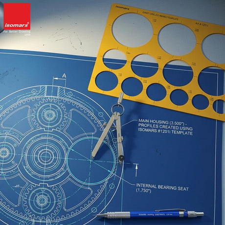 Isomars Giant Circles Drawing Template, Large Circle Stencil for Engineering & Drafting, Precise Geometry Tool for Architects, Designers & Students, Transparent Plastic, Multiple Sizes - Isomars