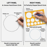Isomars Giant Circles Drawing Template, Large Circle Stencil for Engineering & Drafting, Precise Geometry Tool for Architects, Designers & Students, Transparent Plastic, Multiple Sizes - Isomars