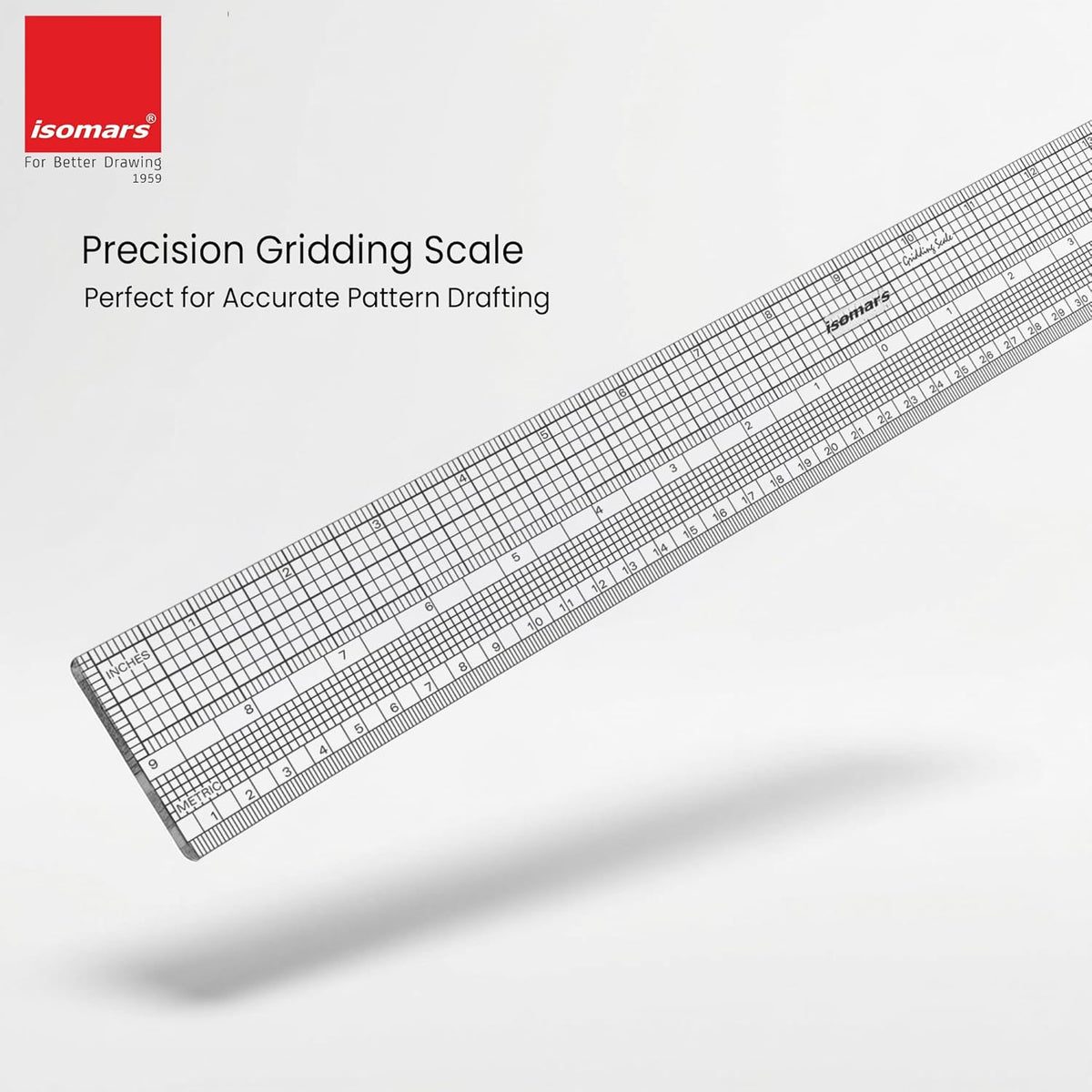Isomars Gridding Ruler Scale 18 Inch | Tailoring & Pattern Making - Isomars
