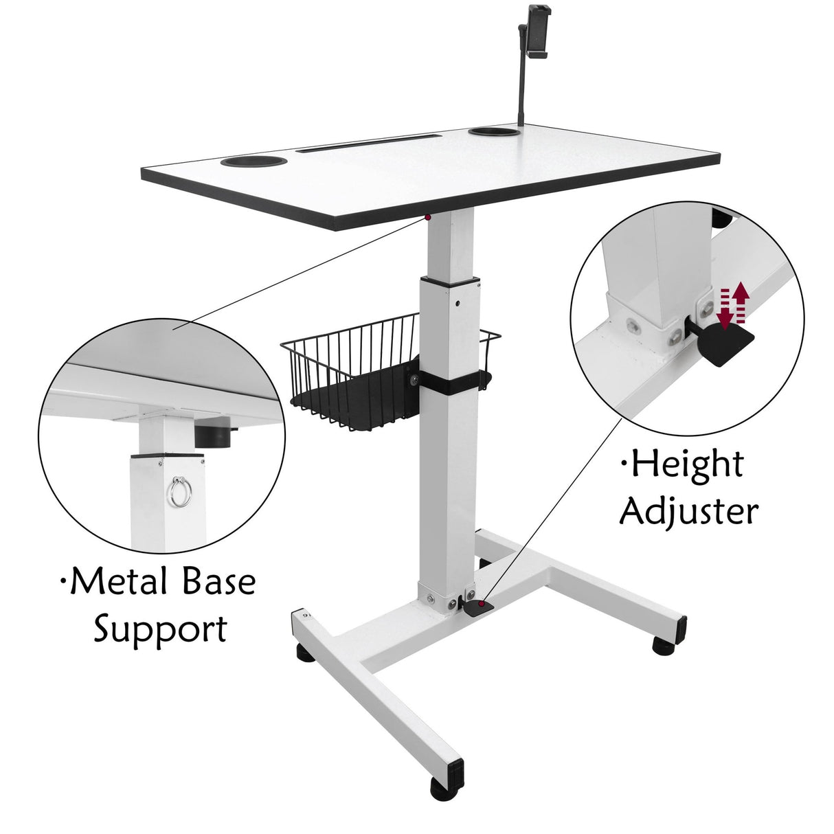 Isomars Height Adjustable Laptop Table | Sit & Stand Desk for Home & Office - Isomars