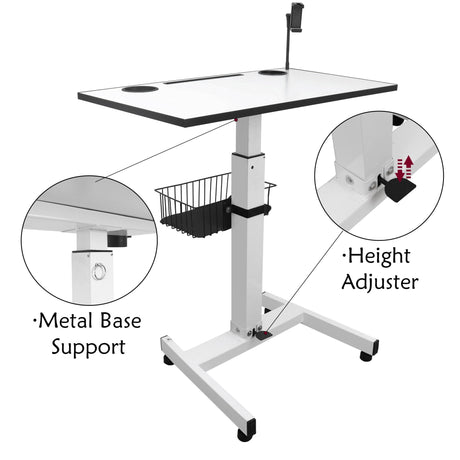 Isomars Height Adjustable Laptop Table | Sit & Stand Desk for Home & Office - Isomars