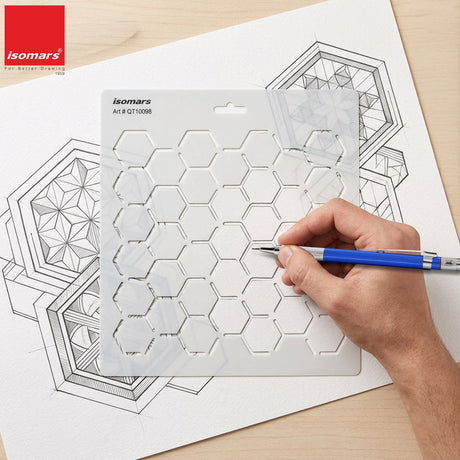 Isomars Hexagon Pattern Template Stencil for Art & Design 10098 - Isomars