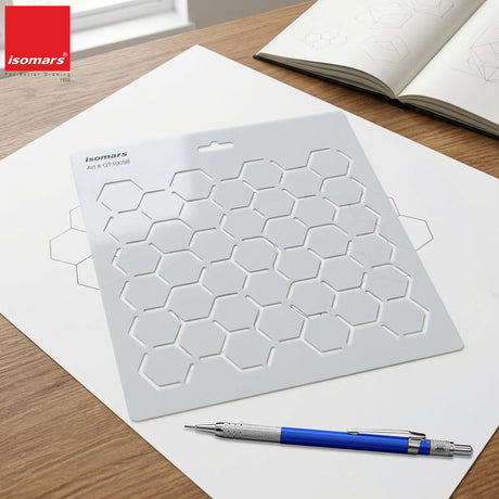 Isomars Hexagon Pattern Template Stencil for Art & Design 10098 - Isomars