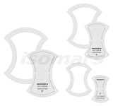 Isomars Hourglass Quilting Patchwork Shape Template Set of 3 | Transparent Acrylic Hourglass Quilting Rulers (3", 4" & 5") for Sewing, Patchwork, Appliqué, Fabric Cutting & DIY Craft Projects - Isomars