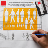 Isomars Human Figure Male & Female Template Combo, Multi Scale Architectural People Stencil Set with 40 Human Silhouettes in 1:20, 1:25, 1:100, 1:125 & 1:175 for Architecture, Interior Design, Urban Planning & Blueprint Rendering - Isomars