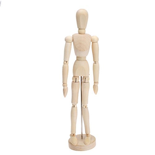 Isomars Human Manikin - Male 12 inch Wooden Human Mannequins for Art,Body Drawing Male - Isomars
