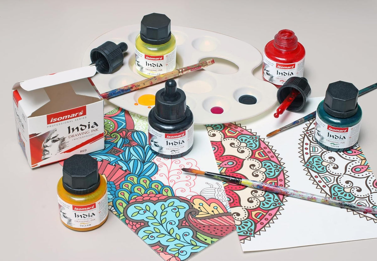 Isomars India Waterproof Drawing Ink 35ml - Black - Isomars