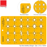 Isomars Jewellery Design Drawing Drafting Template Stencil Top View - 210 x 130mm - Isomars