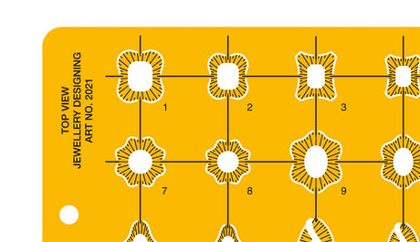 Isomars Jewellery Design Drawing Drafting Template Stencil Top View - 210 x 130mm - Isomars