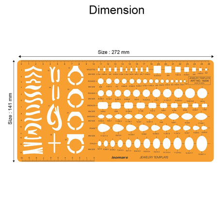 Isomars Jewellery Design Template – Gemstone Shape Drawing Stencil - Isomars