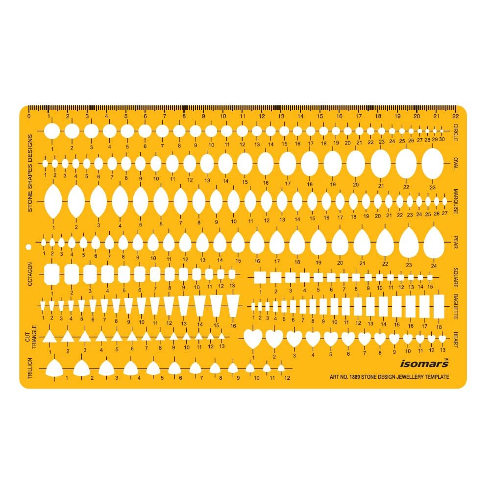 Isomars Jewellery Designing Drawing Drafting Template Set of 3 - Isomars