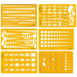 Isomars Jewellery Designing Drawing Drafting Template Set of 6 | Professional Transparent Jewellery Sketching & Rendering Stencil Kit for Ring, Pendant, Earring, Bracelet & Ornament Design - Isomars