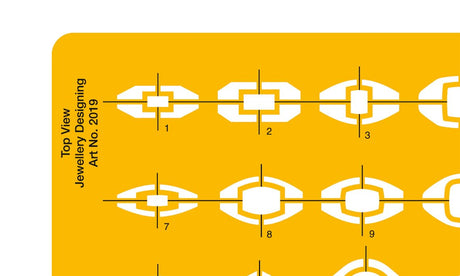 Isomars Jewellry Design Drawing Drafting Template Stencil Top View - 212 x 128mm - Isomars