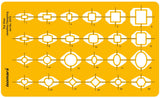 Isomars Jewellry Design Drawing Drafting Template Stencil Top View - 212 x 128mm - Isomars