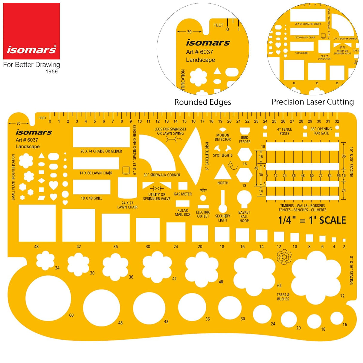 Isomars Landscape Design Template for Garden & Site Planning - Isomars