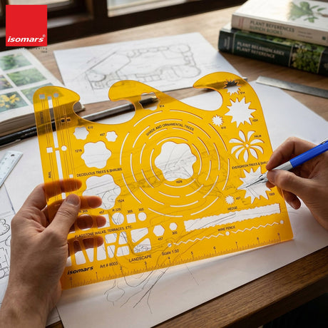 Isomars Landscape Design Template Stencil Scale 1:50 for Drafting - Isomars