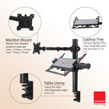 Isomars Laptop and Monitor Table Stand - Adjustable Height & Angles and Sides (Laptop & Monitor Mount) - Isomars