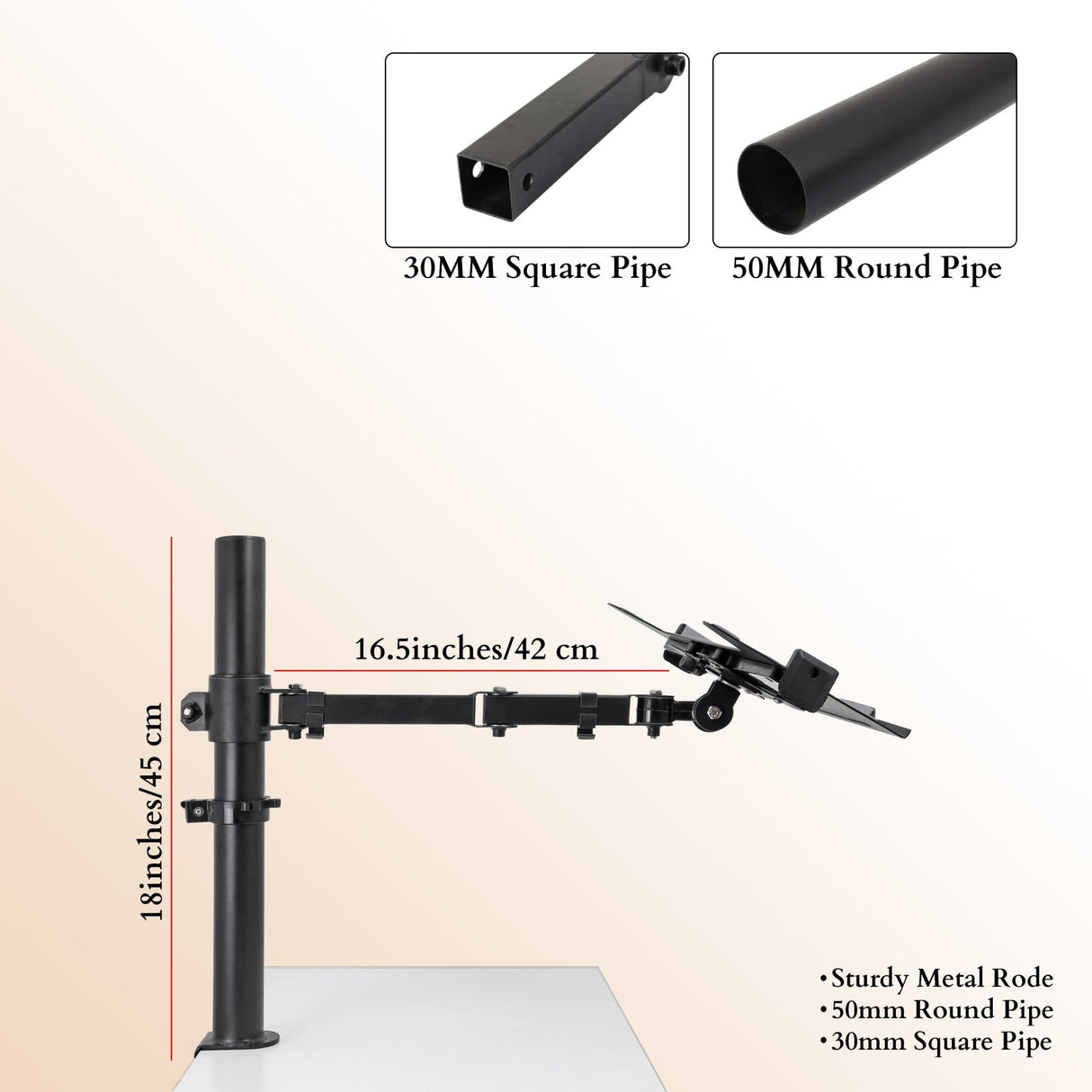 Isomars Laptop Mount Stand - Adjustable Height & Angles. Suitable for Laptop Size from 12 inches to 17 inches (30cm to 43cm). - Isomars
