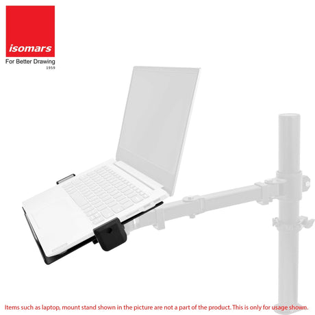 Isomars Laptop Tray for Monitor Arms and Stands (Tray Only), Compatible with Any Type of VESA Monitor Stand for Mounting Laptop on Monitor Stand Size : 12"- 17" (Black) - Isomars