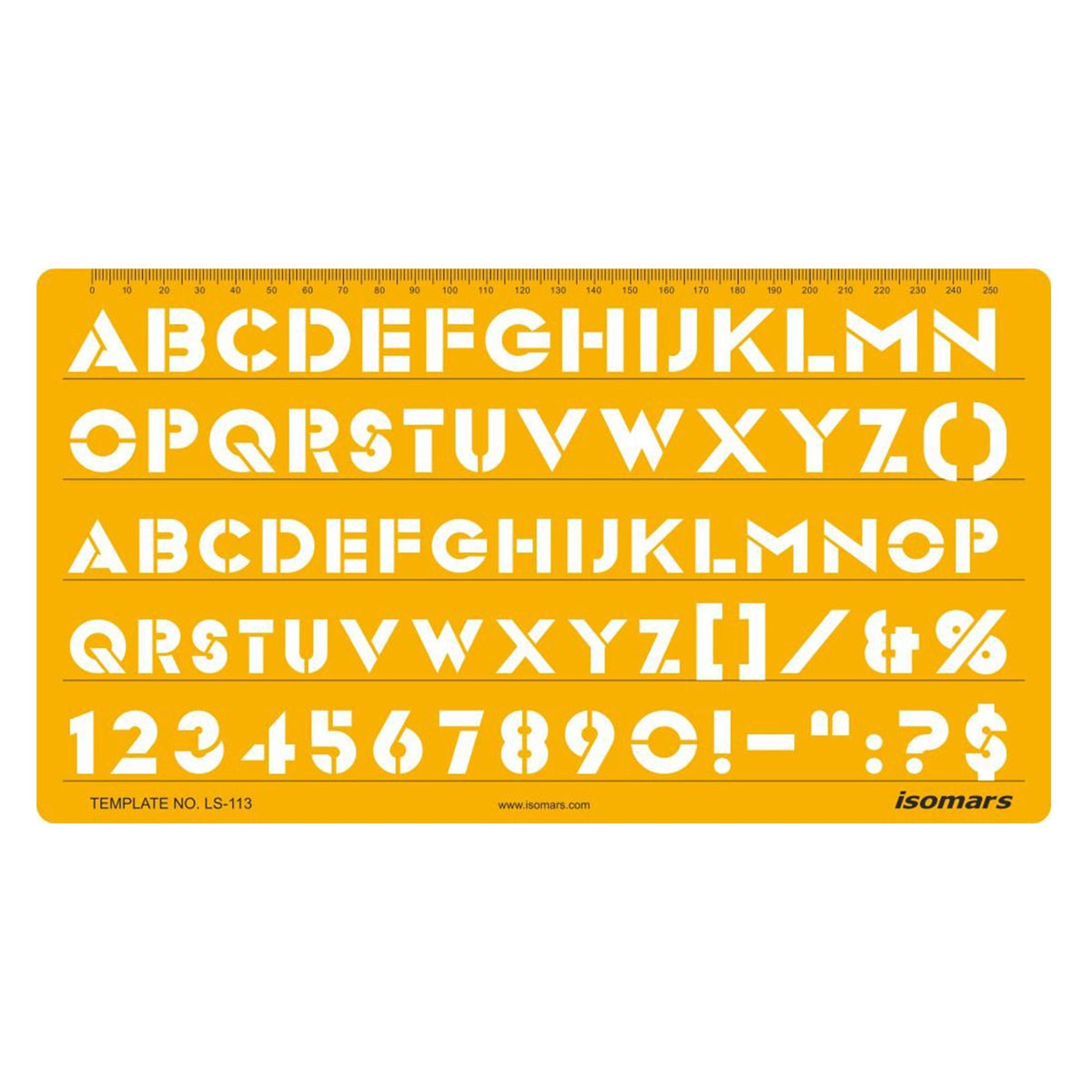 Isomars Lettering Stencil Template with Alphabet & Number Guide LS-113 - Isomars