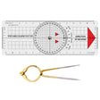 Isomars Marine navigation set with Portland course plotter and brass divider for accurate chart plotting and distance transfer - Isomars