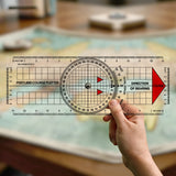 Isomars Marine navigation set with Portland course plotter and brass divider for accurate chart plotting and distance transfer - Isomars