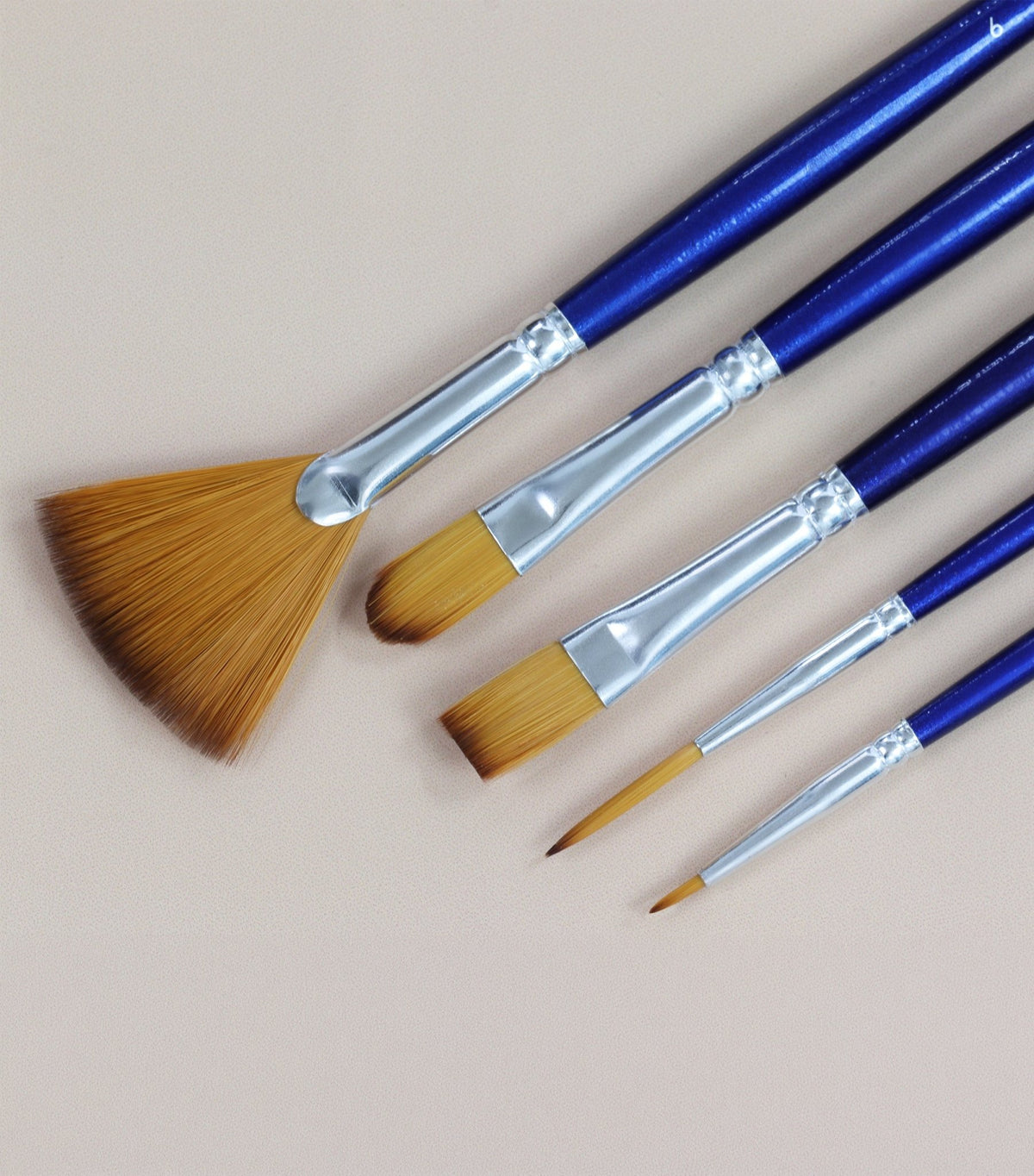 Isomars Master Art Brush Set of 5 with Synthetic Bristles & Long Handle - Isomars