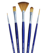 Isomars Master Art Brush Set of 5 with Synthetic Bristles & Long Handle - Isomars