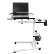 Isomars Metal 360° Rotatable Table Laptop Table Study Desk, Caster Lockable Wheels, & Height Adjustable for Breakfast Table, Work from Home & Online Classes - Isomars