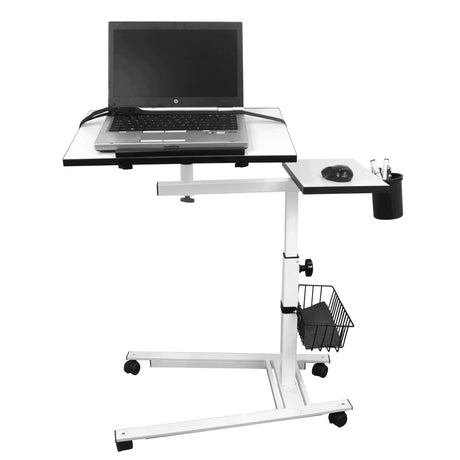 Isomars Metal 360° Rotatable Table Laptop Table Study Desk, Caster Lockable Wheels, & Height Adjustable for Breakfast Table, Work from Home & Online Classes - Isomars