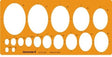 Isomars Metric Large Ellipse Ellipses Shapes Figure Symbols Drafting Drawing Template Stencil, Orange - Isomars