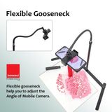 Isomars Mobile Stand | Overhead Smartphone Stand for Capturing Photos, Videos | Ideal for Online Teaching, Studios, Home, Binge Watch, Meetings, Recording Activities etc. - Isomars