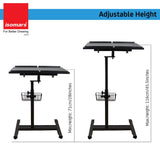 Isomars Multipurpose Laptop Table Hospital Table Study Desk, Caster Lockable Wheels, & Height Adjustable for Breakfast Table, Work from Home & Online Classes (Table Top - 24'' x 16'') - Isomars
