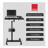 Isomars Multipurpose Laptop Table Hospital Table Study Desk, Caster Lockable Wheels, & Height Adjustable for Breakfast Table, Work from Home & Online Classes (Table Top - 24'' x 16'') - Isomars