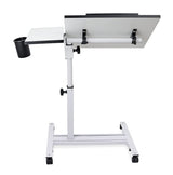 Isomars Multipurpose Laptop Table Study Desk, Caster Lockable Wheels, & Height Adjustable for Breakfast Table, Work from Home & Online Classes (White) - Isomars