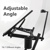 Isomars Multipurpose Laptop Table Study Desk Drawing Table, Caster Lockable Wheels, Adjustable Height and Angle for Work from Home, Office, Bedroom - Black (Alloy Steel) - Isomars