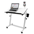 Isomars Multipurpose Laptop Table Study Desk Drawing Table, Caster Lockable Wheels, Adjustable Height and Angle for Work from Home, Office, Bedroom - Black (Alloy Steel) - Isomars