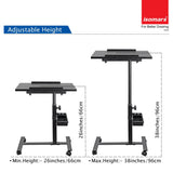 Isomars Multipurpose Laptop Table Study Desk, Lockable Wheels, & Adjustable Height And Angle For Breakfast Table, Wfh & Online Classes (Black) - Isomars